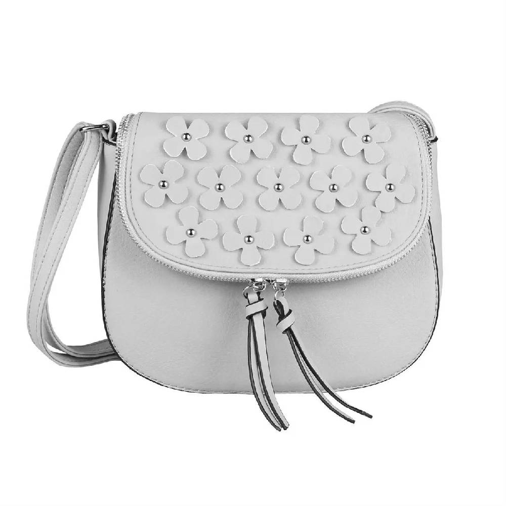 DAMEN BLUMEN TASCHE Schultertasche Umhängetasche Schmucktasche CrossOver Handtasche Abendtasche Crossbody Henkeltasche Leder Optik Kostenlose Rückgabe