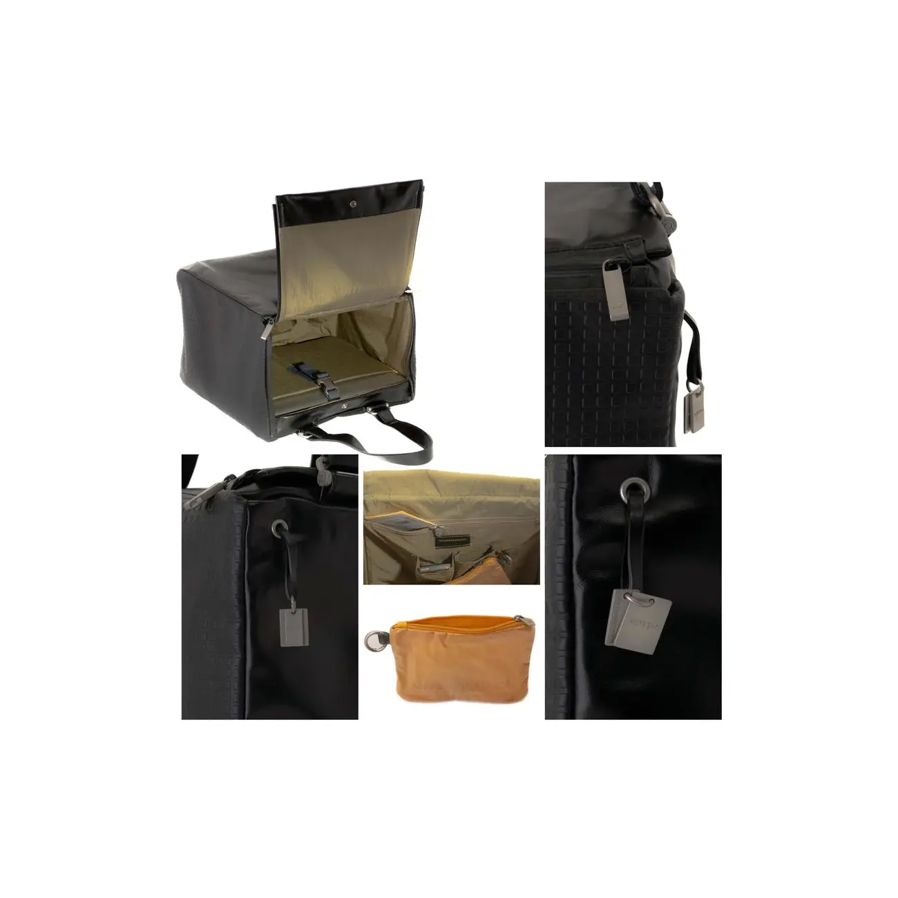 Mandarina Duck Desire Pelle Pferdeleder Koffer Handtasche Sporttasche Henkeltasche Reisetasche Tasche Bag Schwarz 30x29x22 cm (BxHxT) Neueste Stile
