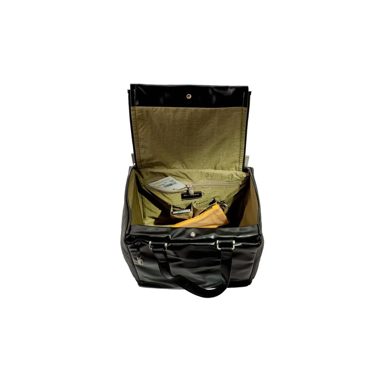 Mandarina Duck Desire Pelle Pferdeleder Koffer Handtasche Sporttasche Henkeltasche Reisetasche Tasche Bag Schwarz 30x29x22 cm (BxHxT) Neueste Stile