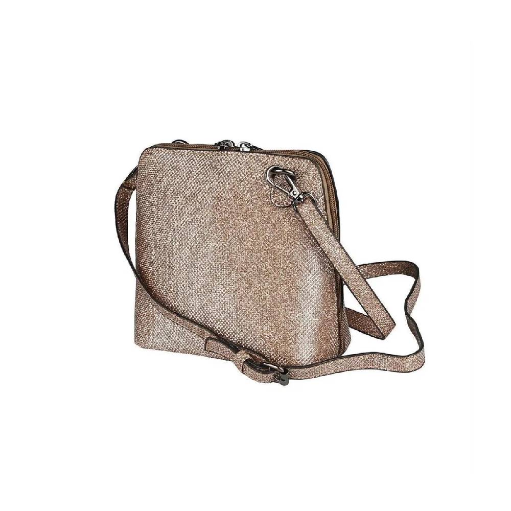 OBC DAMEN TASCHE Umhängetasche MINI CROSSOVER SILBER METALLIC Bag Handtasche Schultertasche Schmucktasche Disco Theatertasche Abendtasche Letzte 2 Tage