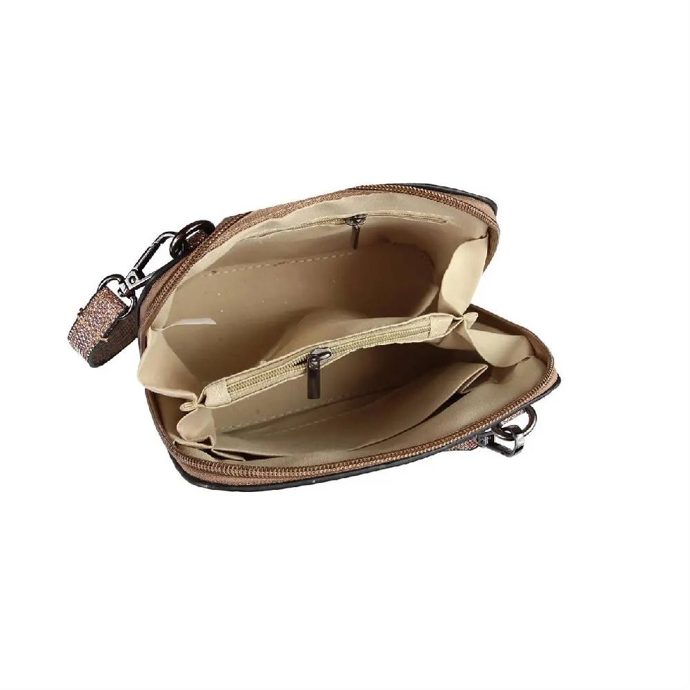 OBC DAMEN TASCHE Umhängetasche MINI CROSSOVER SILBER METALLIC Bag Handtasche Schultertasche Schmucktasche Disco Theatertasche Abendtasche Letzte 2 Tage