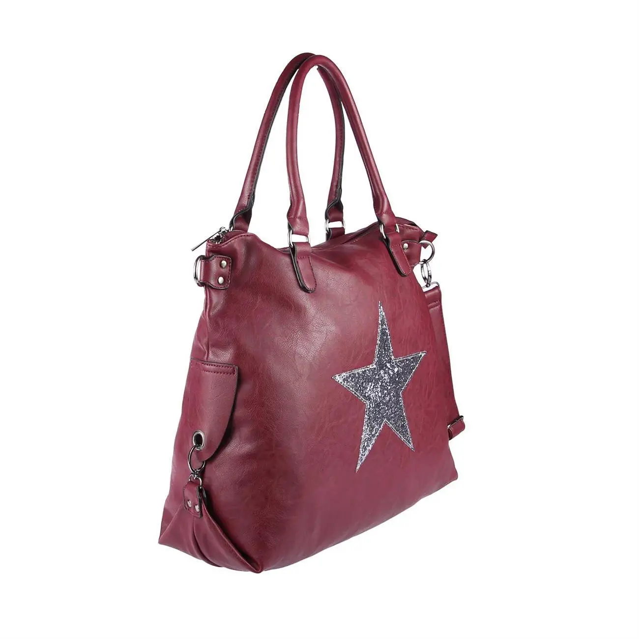 OBC ital-design DAMEN STERN TASCHE Shopper XXL DIN-A4 Handtasche Schultertasche Beuteltasche Henkeltasche CrossOver Umhängetasche Letzter Tag
