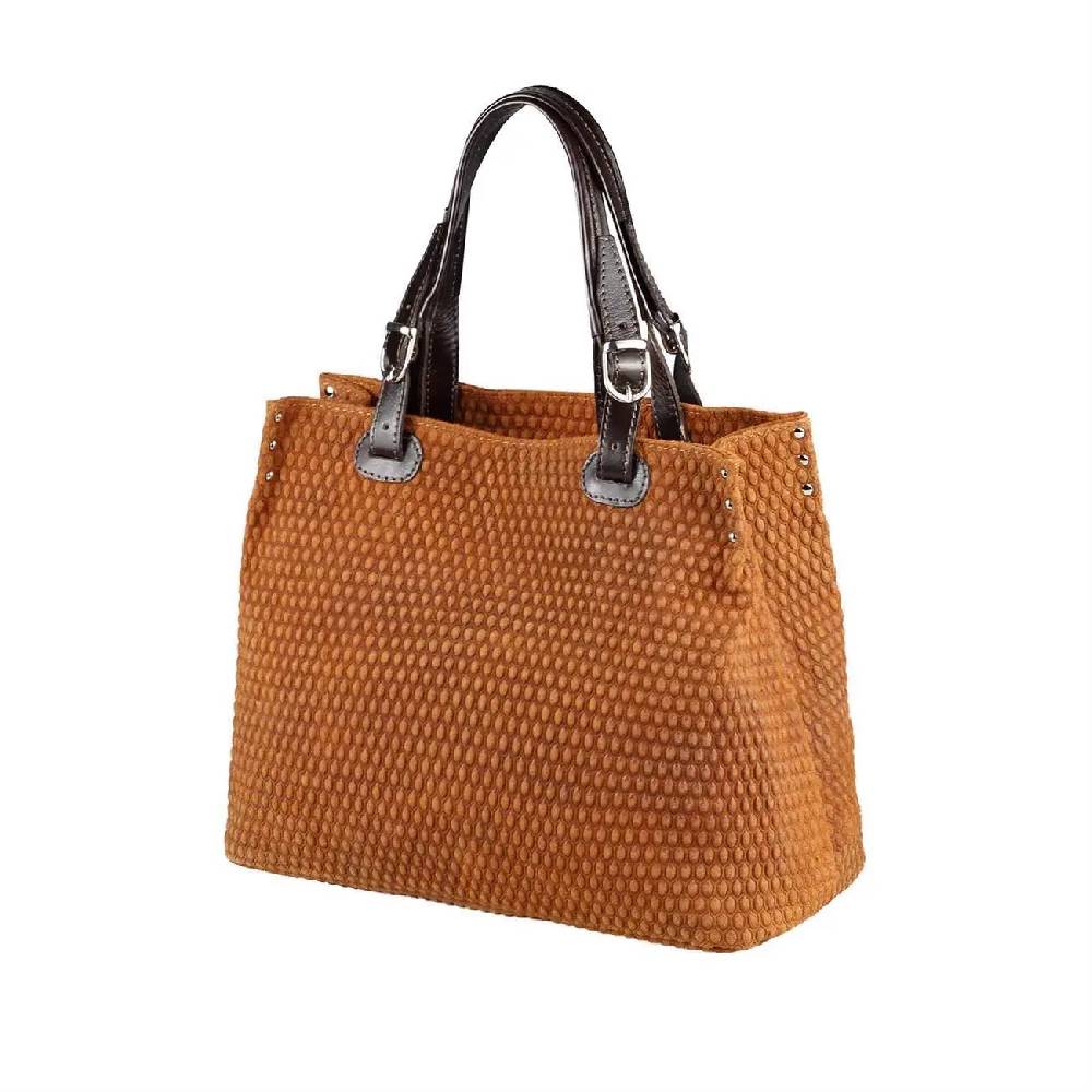 OBC Made in Italy DAMEN LEDER TASCHE Handtasche Shopper Henkeltasche Beuteltasche Schultertasche CrossOver Bowlingtasche Umhängetasche Vierteljährliche Förderung