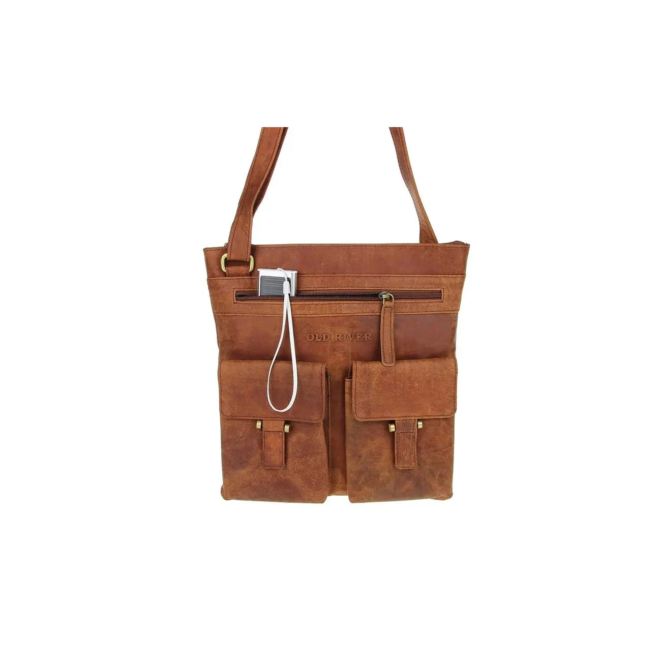 Old River Vintage Retro Style LEDER Bubalus WasserBüffel Büffelleder Tasche Messenger Bag Umhängetasche Tablet Ipad mini bis ca. 12 Zoll CrossOver 28x30x2 cm (BxHxT) Super Rabatt