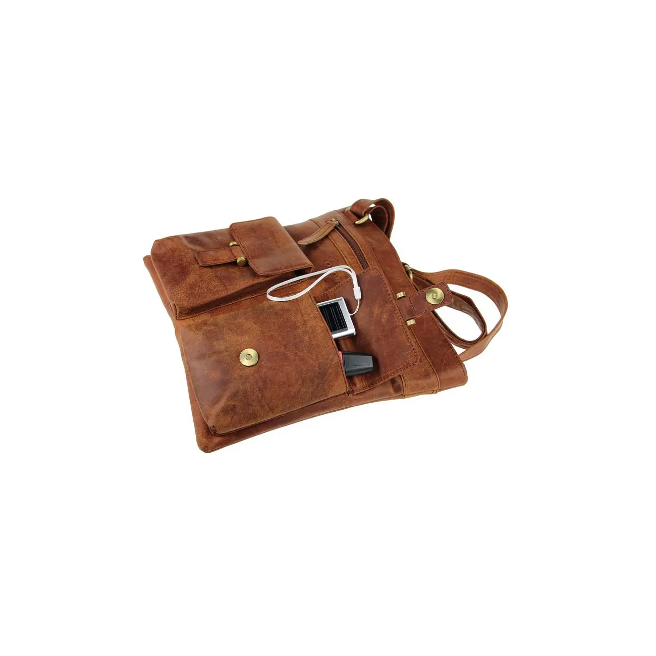 Old River Vintage Retro Style LEDER Bubalus WasserBüffel Büffelleder Tasche Messenger Bag Umhängetasche Tablet Ipad mini bis ca. 12 Zoll CrossOver 28x30x2 cm (BxHxT) Super Rabatt