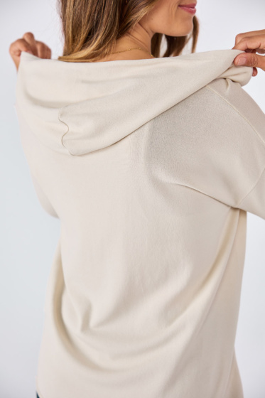 ﻿Lieblingsstück Dünner Strickpullover mit Kapuze Blitzangebot