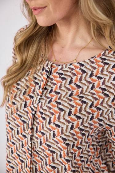Lieblingsstück Alloverprint-Bluse mit Rundhalsausschnitt Riesige Ersparnisse