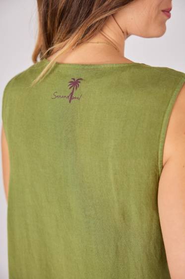 Lieblingsstück Ärmelloses Leinenkleid mit Falte Blitzverkäufe
