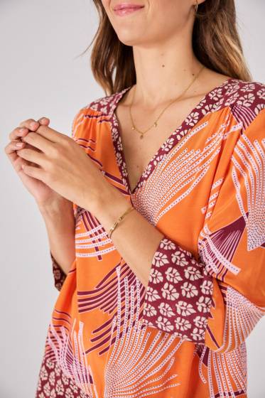 Lieblingsstück 3/4 Arm-Bluse mit Bordüre Limitierter Zeitrabatt