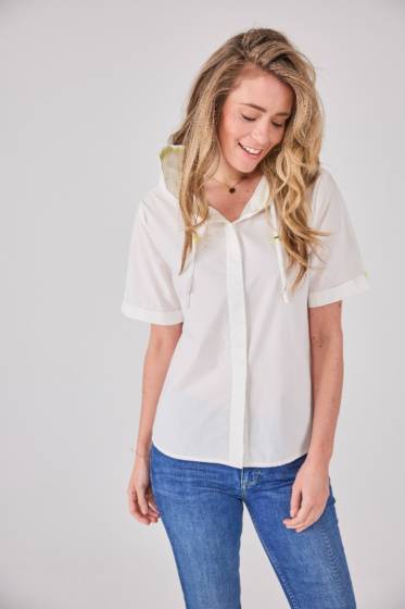 Lieblingsstück Durchgeknöpfte Bluse mit Kapuze Letzte 3 Tage