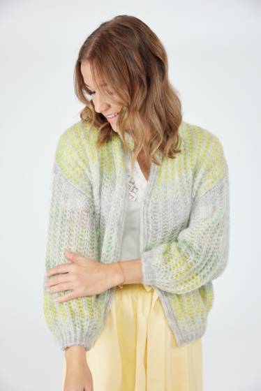 Lieblingsstück Strickjacke mit Stehkragen und Streifen JETZT KAUFEN