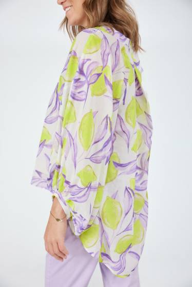 Lieblingsstück Bluse mit Stehkragen und Lemon Print Bis zu 60% Rabatt