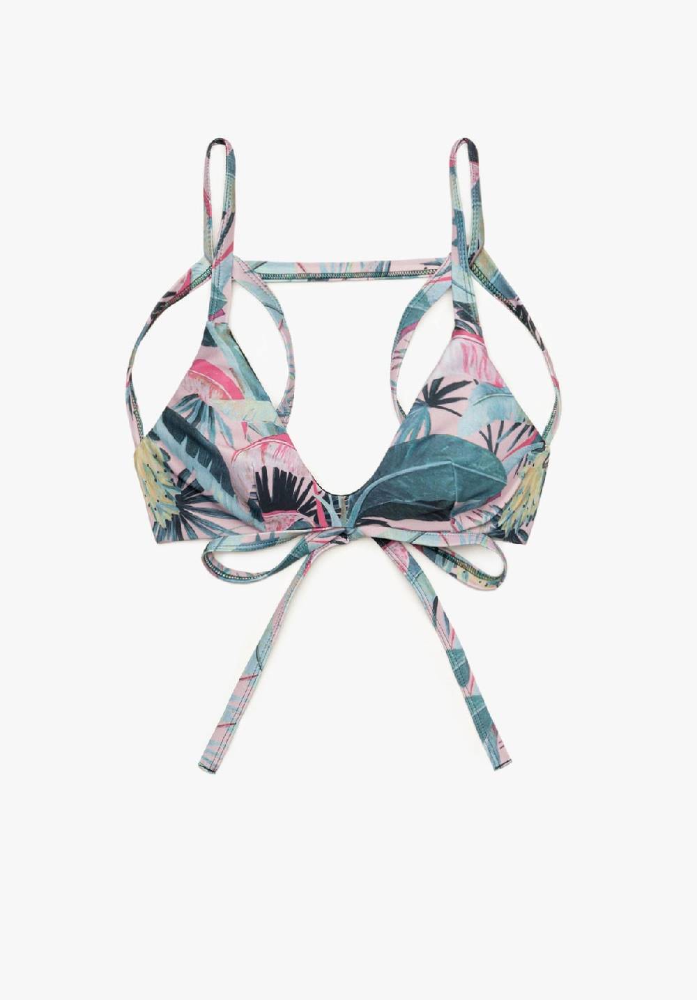 Lovjoi Bikini Top Cross Back KAALA LAU Recycled Print