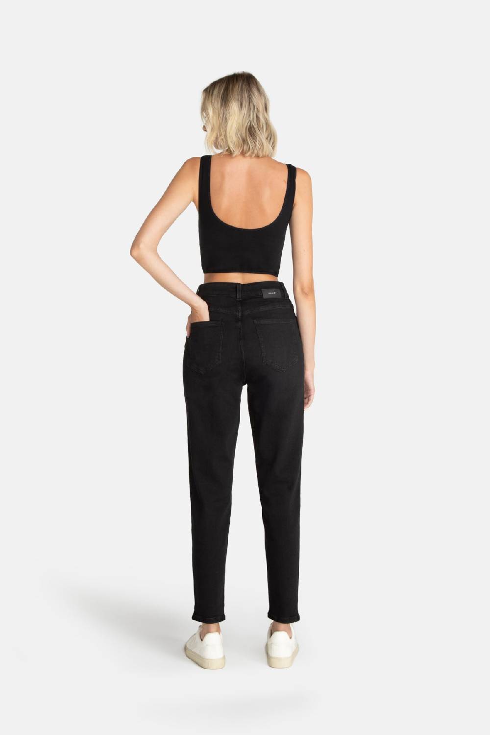 Lovjoi Mom Jeans CARPINE Used Black Begrenztes Angebot