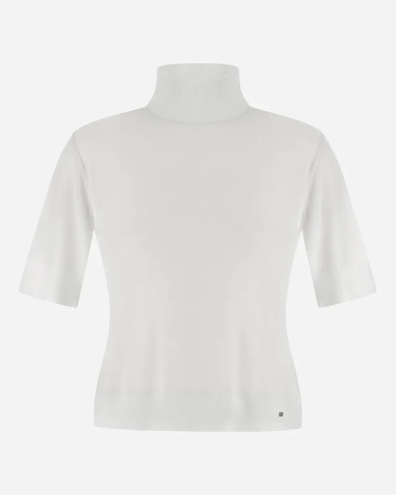 Herno Pullover Aus Fine Wool Jersey Weiß Fabrik Onlineshop