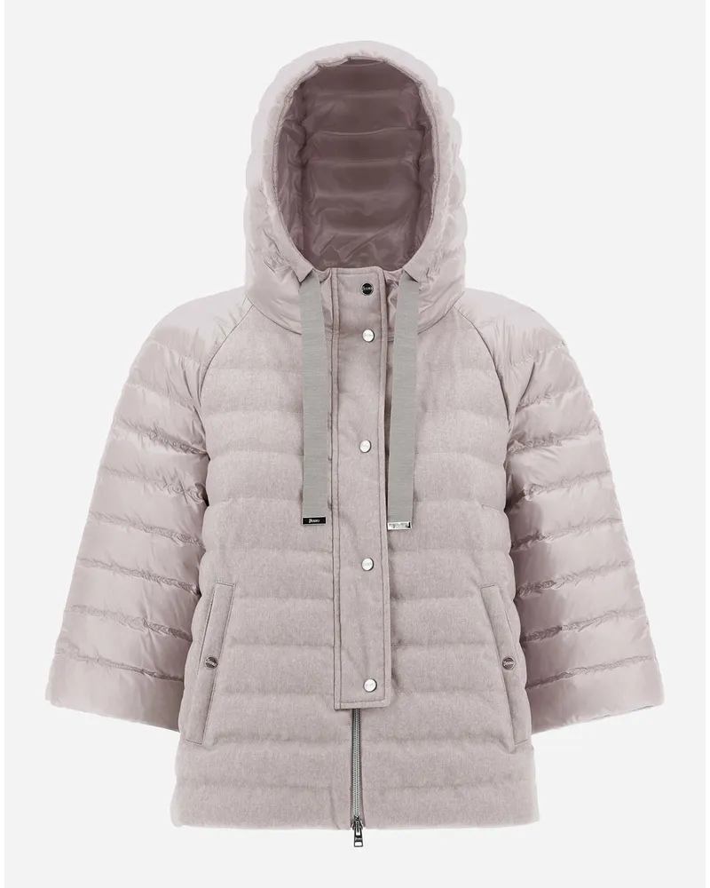 Herno Cashmere Silk Und Nylon Ultralight Jacke In A Form Perlgrau Vatertagsangebot