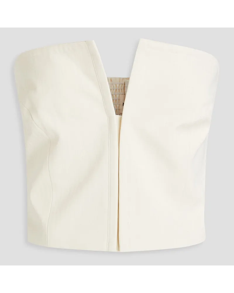 Mara Hoffman Layne TräGerloses Bustier Oberteil Aus Twill Einer Tencel™ Lyocell Baumwollmischung Weiß Letzte 2 Tage