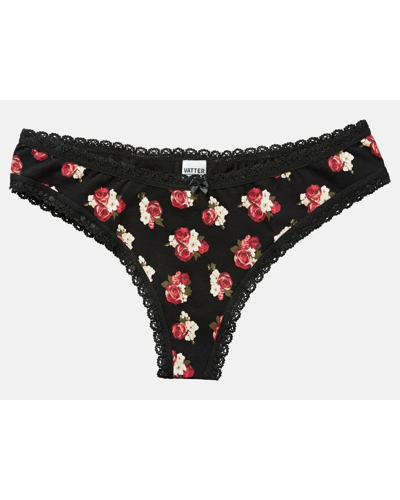 Vatter Brazilian Slip "Little Lucy" Large Flowers Schwarz Riesige Rabatte