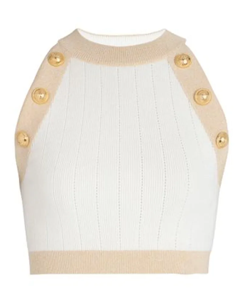 Balmain Crop Top White Kostenloser Versand international