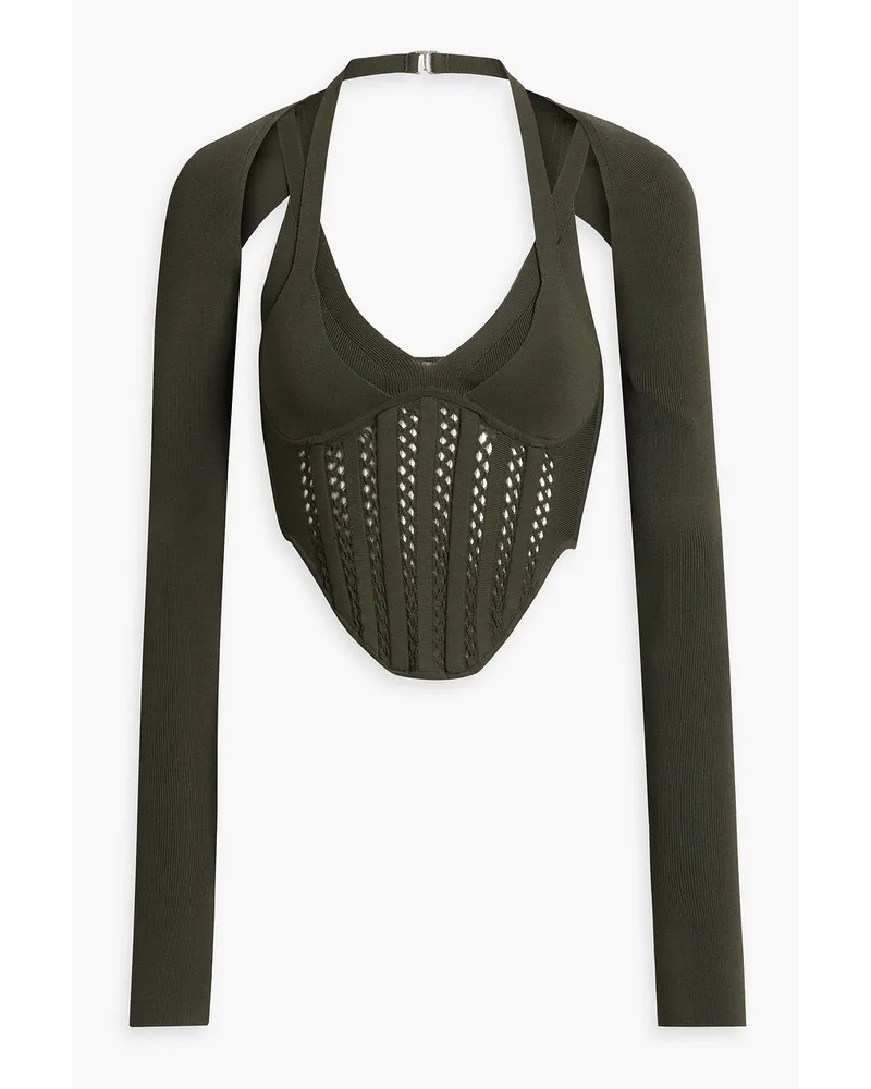 Dion Lee Tote Bag Aus HäKelstrick Mit Metallic Effekt GrüN Kostenloser Versand