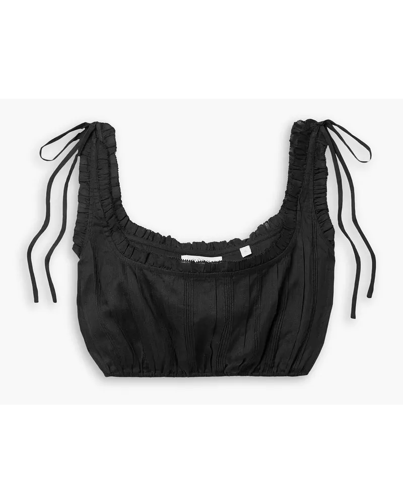 DÔEN Renee Bustier Aus Ramie Mit RüSchen Und Biesen Schwarz Lagerräumung