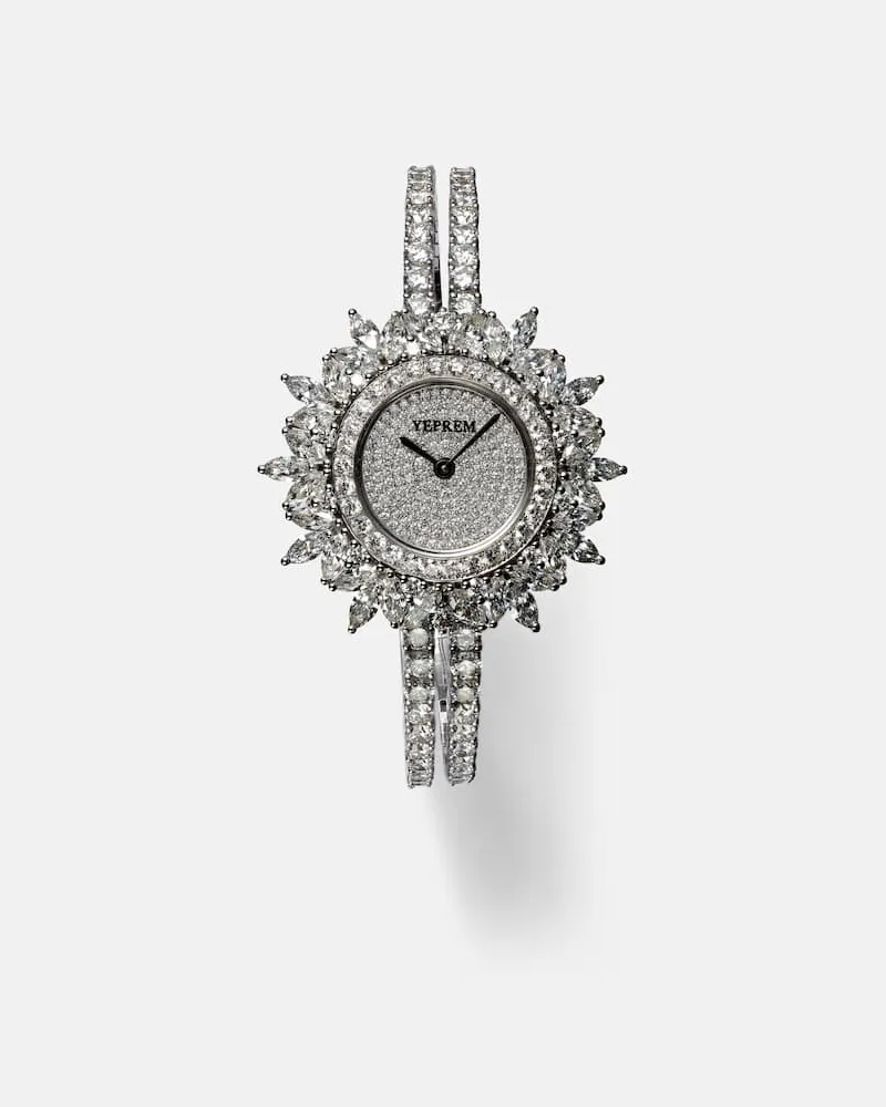 YEPREM Uhr Y Momento Aus 18kt Weissgold Mit Diamanten Silber Speichern exportieren