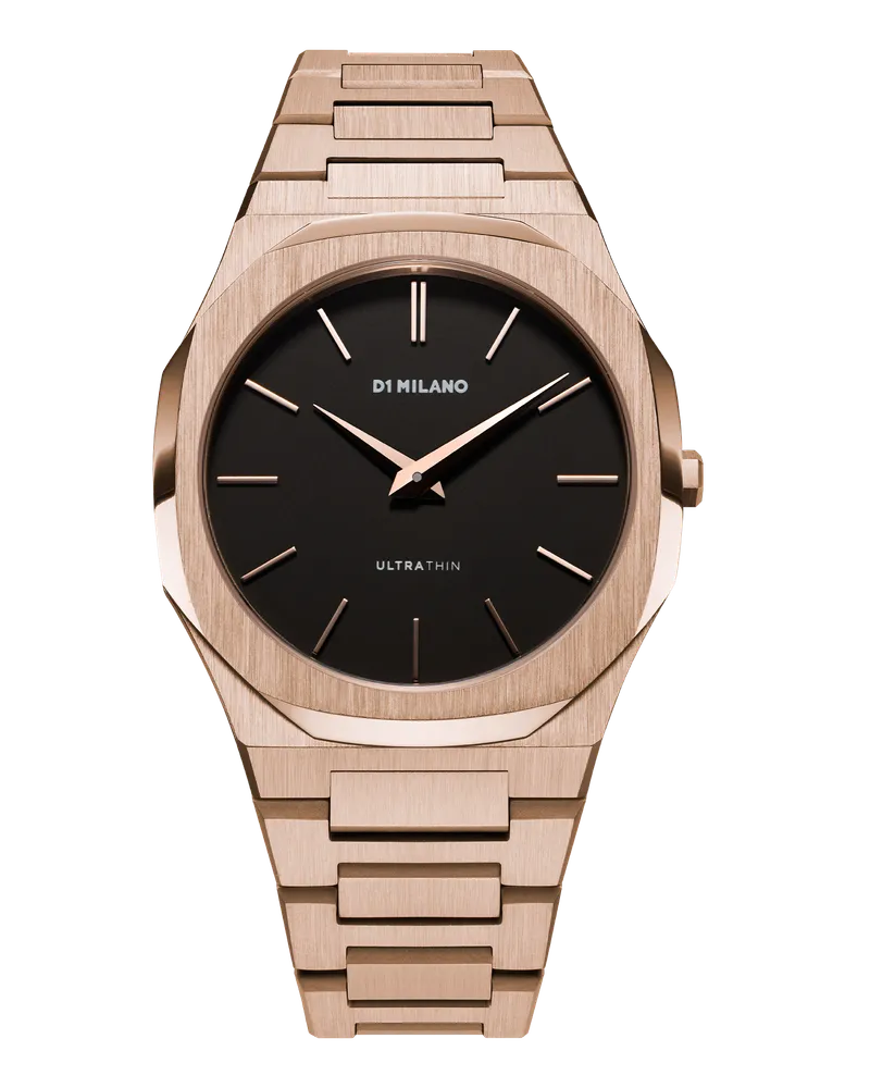 D1 Milano Watch Ultra Thin Bracelet 40 Mm Re_rosegold Black Neueste Stile