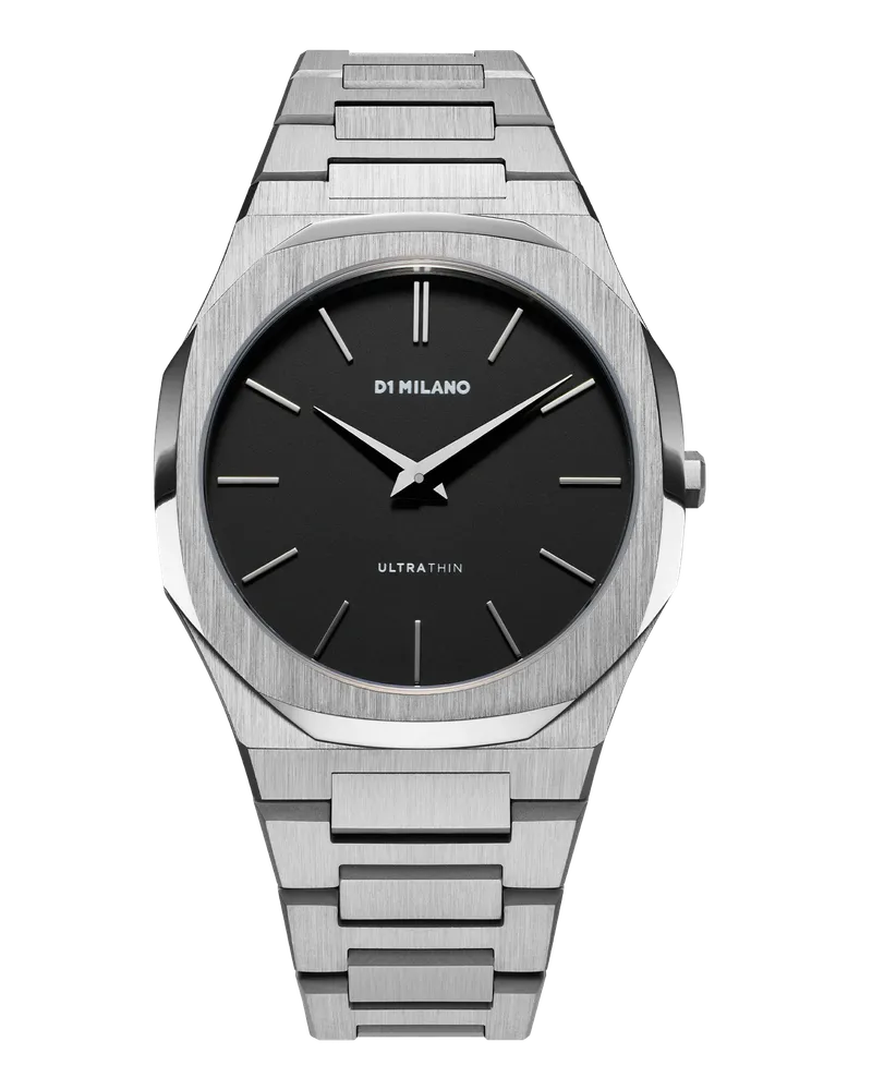 D1 Milano Watch Ultra Thin Bracelet 40 Mm Re_silver Black Bis zu 60% Rabatt