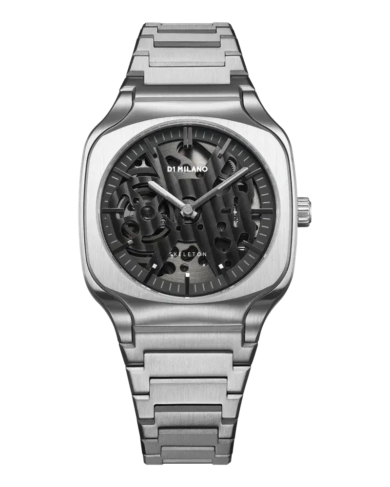 D1 Milano Watch Square Bracelet 37 Mm Grey Depth Silver Riesige Rabatte