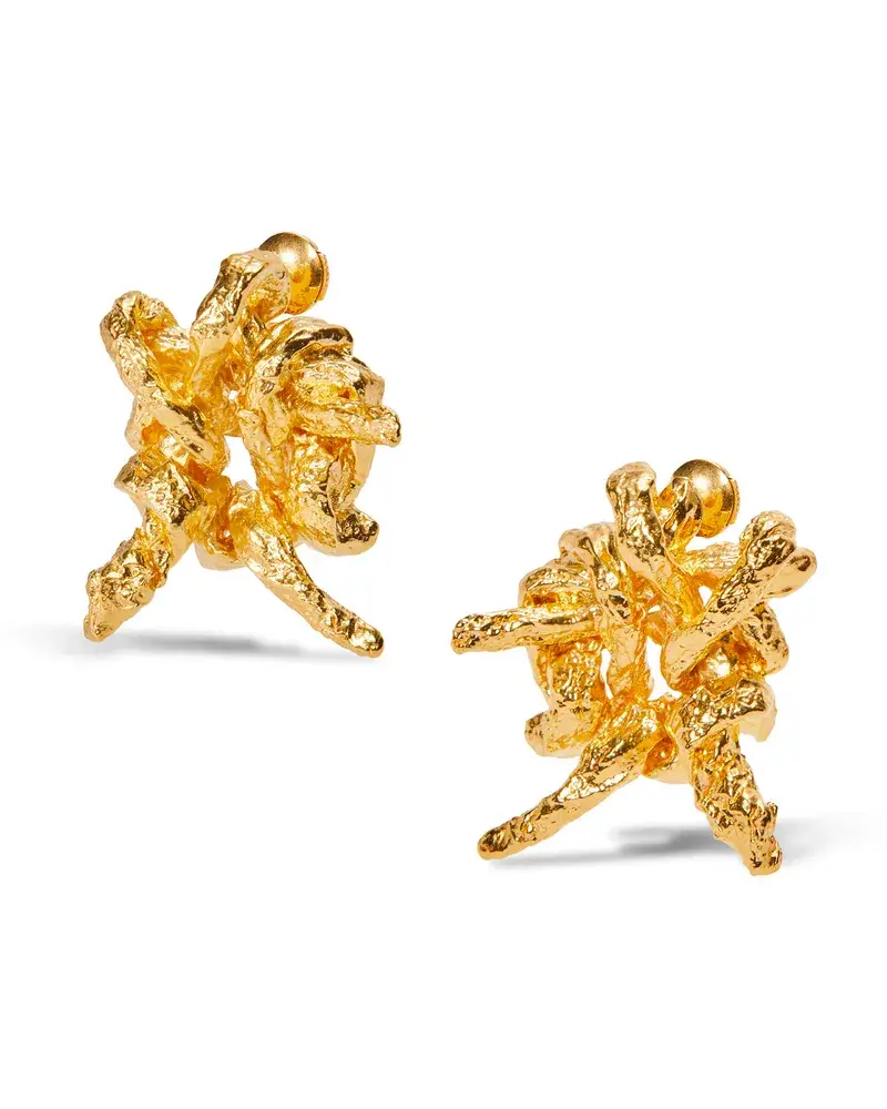 Loewe Luxury Tarantella Earrings In Sterling Silver Gold Rabatt