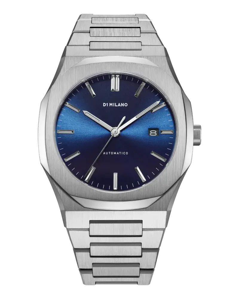 D1 Milano Watch Automatic Bracelet 41.5 Mm Blue Black Große Rabatte