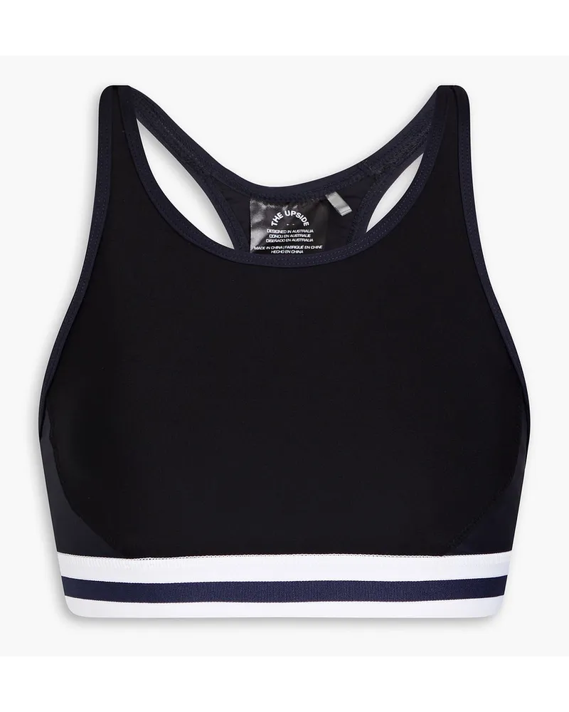 The Upside Hype Linda Gestreifter Sport Bh Aus Stretch Material Schwarz Lagerräumung