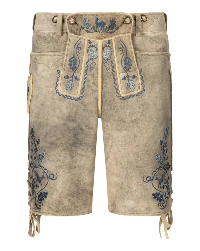 Meindl FüRstenried Lederhose Aus Hirschleder Blau Stick Hellgrau Bis zu 55% Rabatt