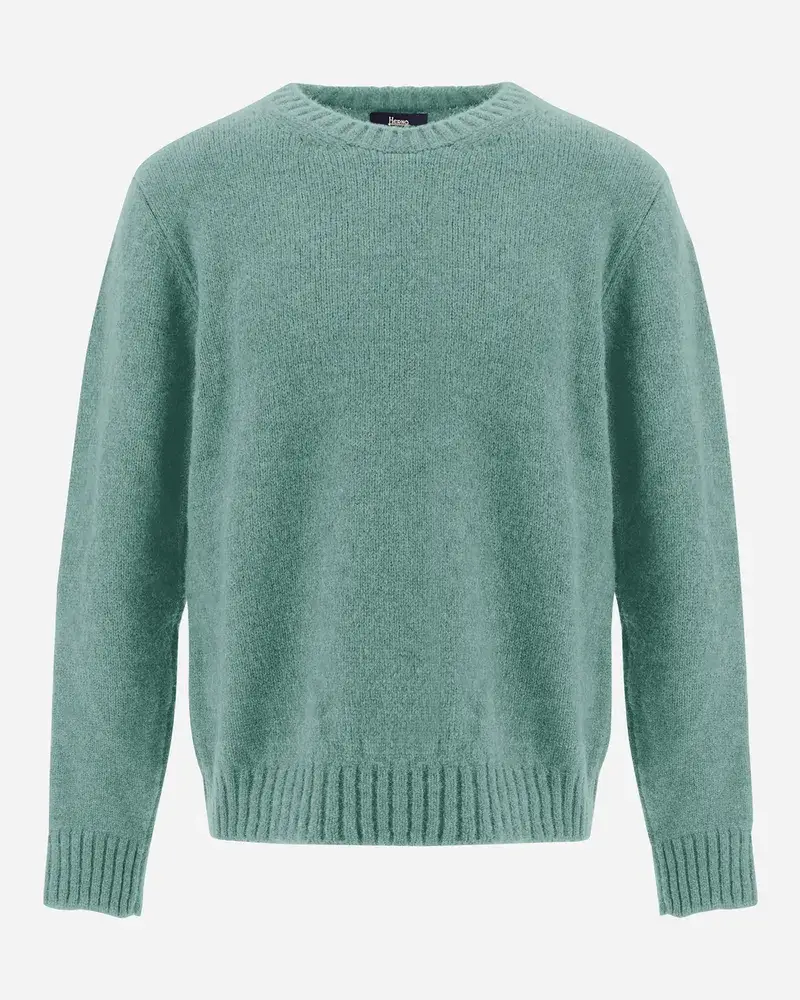 Herno Pullover Aus Plain Alpaca Wool GrüN im Angebot