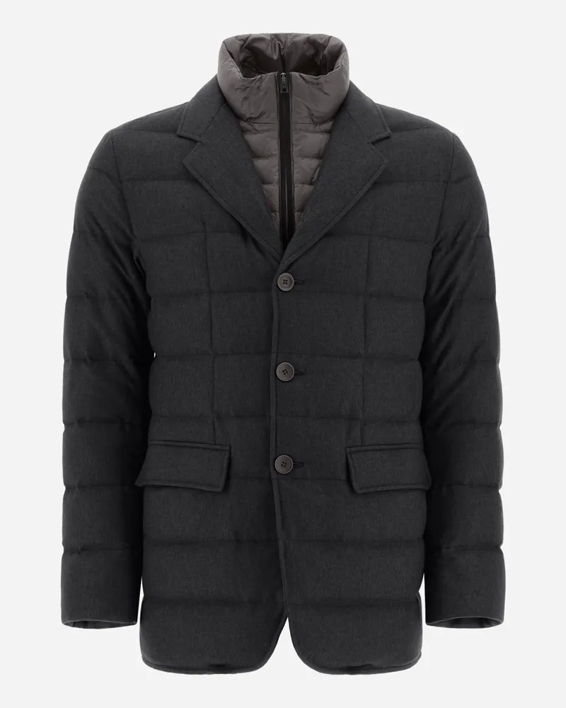 Herno Blazer Aus Cashmere Und Seide Schiefergrau Begrenztes Angebot