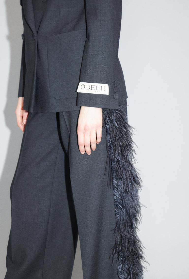 Odeeh Struct. Tropical Blazer, Slate Große Rabatte