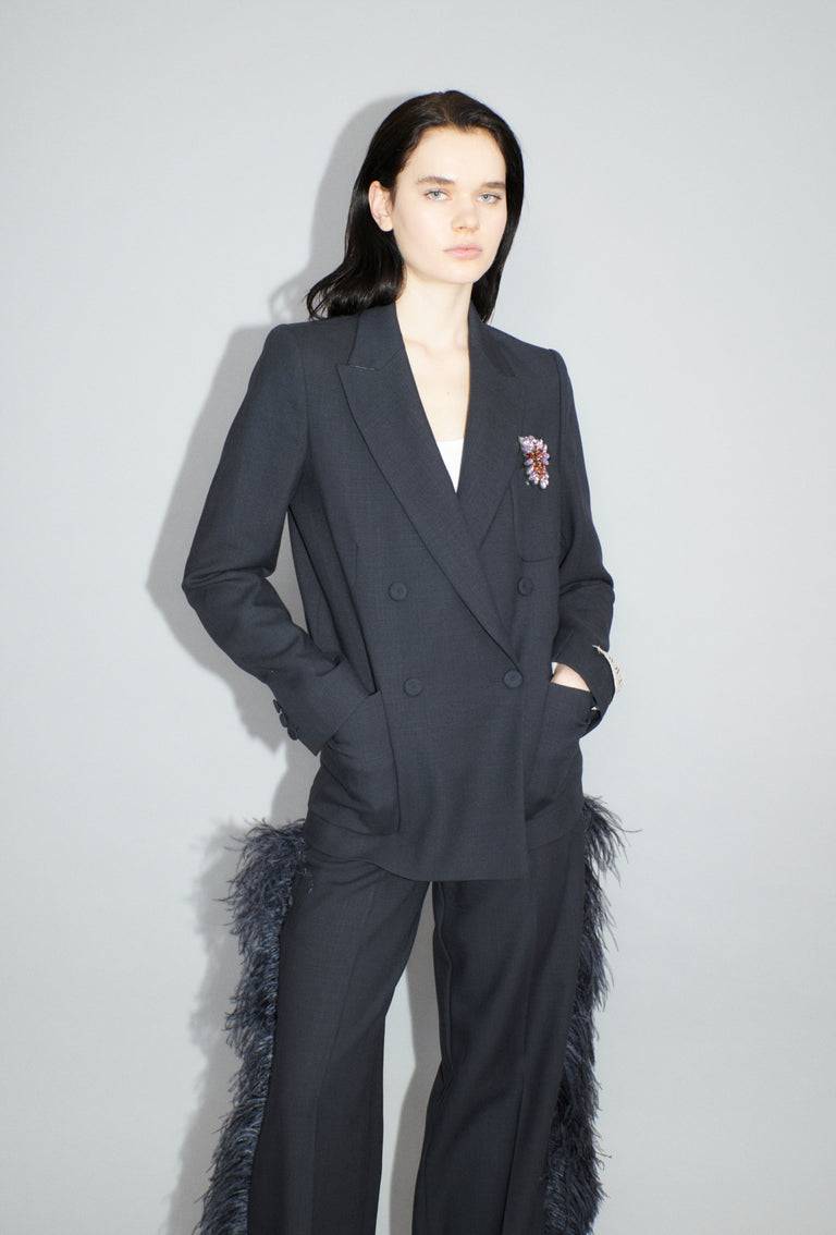 Odeeh Struct. Tropical Blazer, Slate Große Rabatte