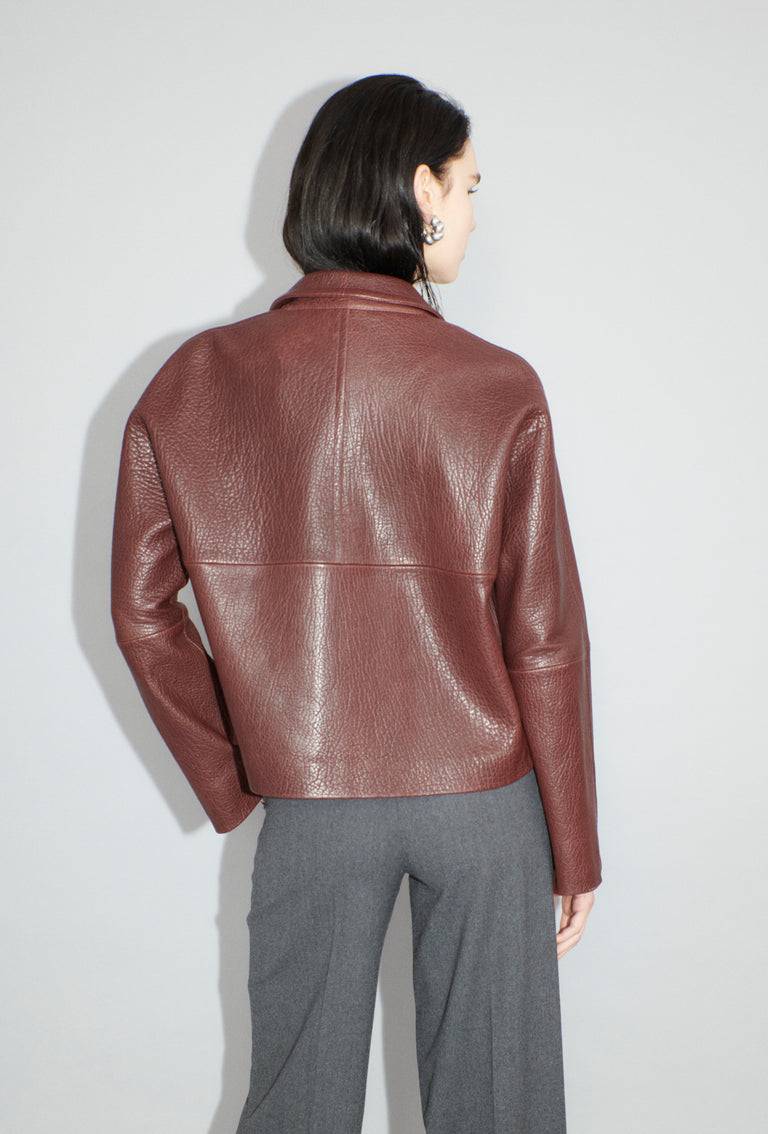 Odeeh Grainy Lamb Nappa Jacke, Chestnut Red VIP-Rabatte