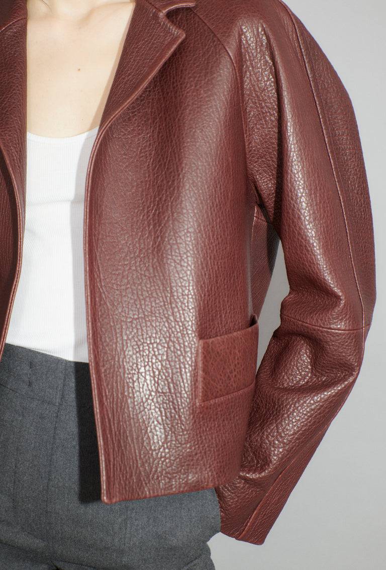 Odeeh Grainy Lamb Nappa Jacke, Chestnut Red VIP-Rabatte
