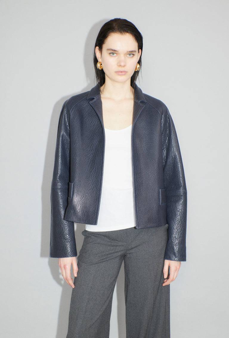 Odeeh Grainy Lamb Nappa Jacke, Nightflight Tiefpreis