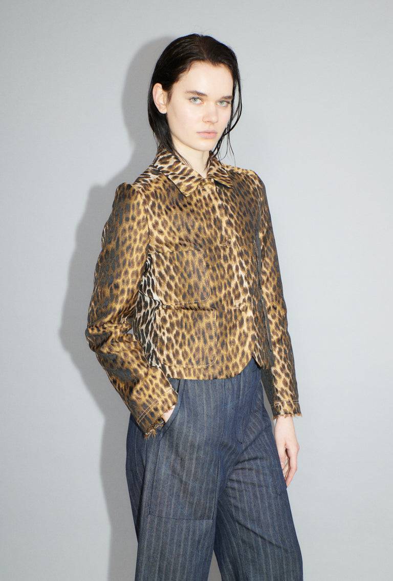 Odeeh Leopard Jaquard Jacke, Hazelnut Super Sparpreis