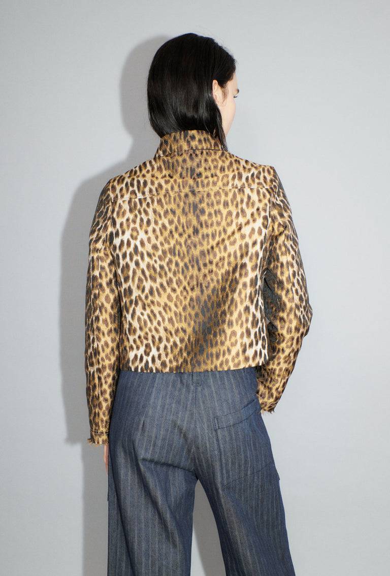 Odeeh Leopard Jaquard Jacke, Hazelnut Super Sparpreis