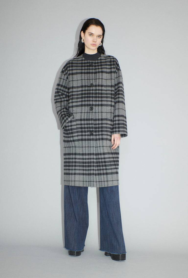 Odeeh Double Check Mantel, Flannel Grey Neueste Stile