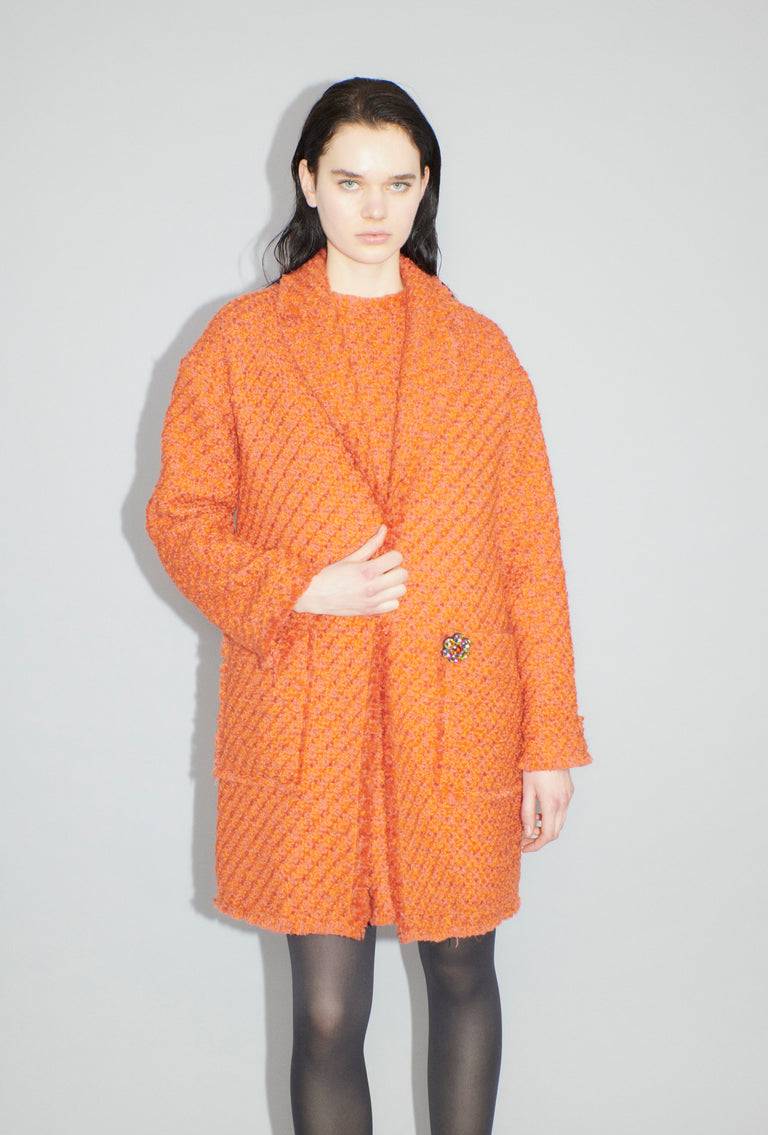 Odeeh Bouclé Tweed Mantel, Mandarin Letzte 2 Tage