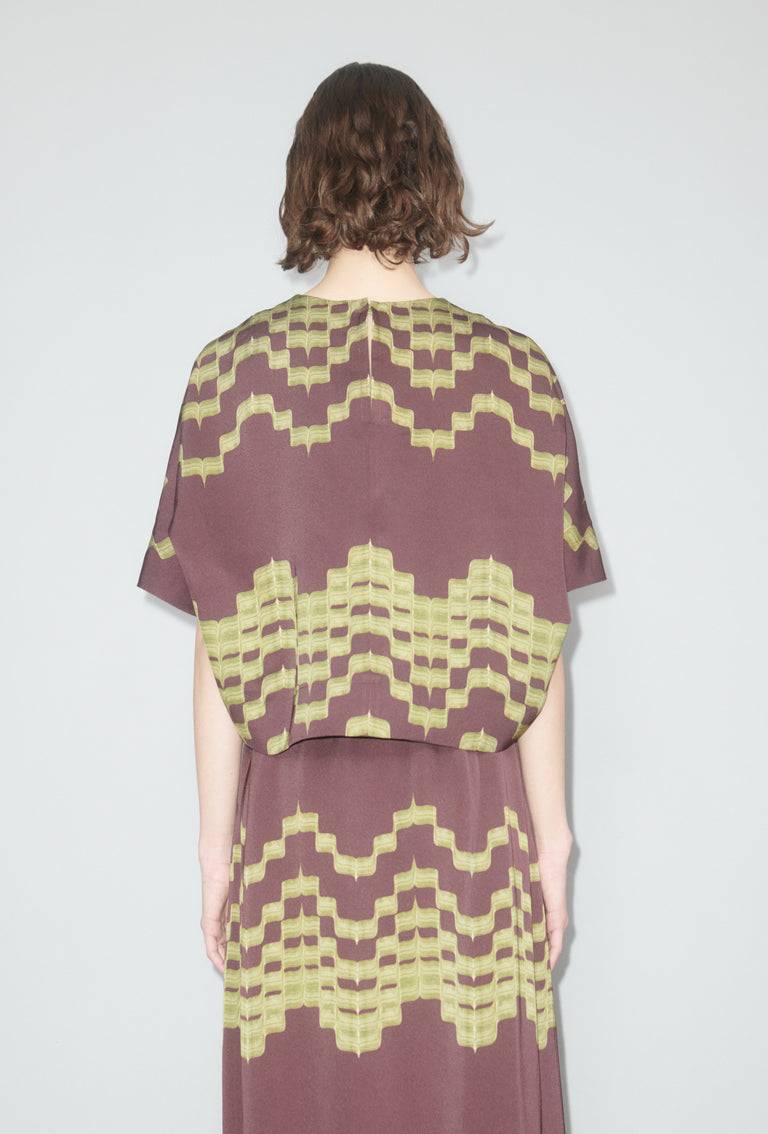 Odeeh Double Printed Degradè Bluse, Goldolive Neueste Mode