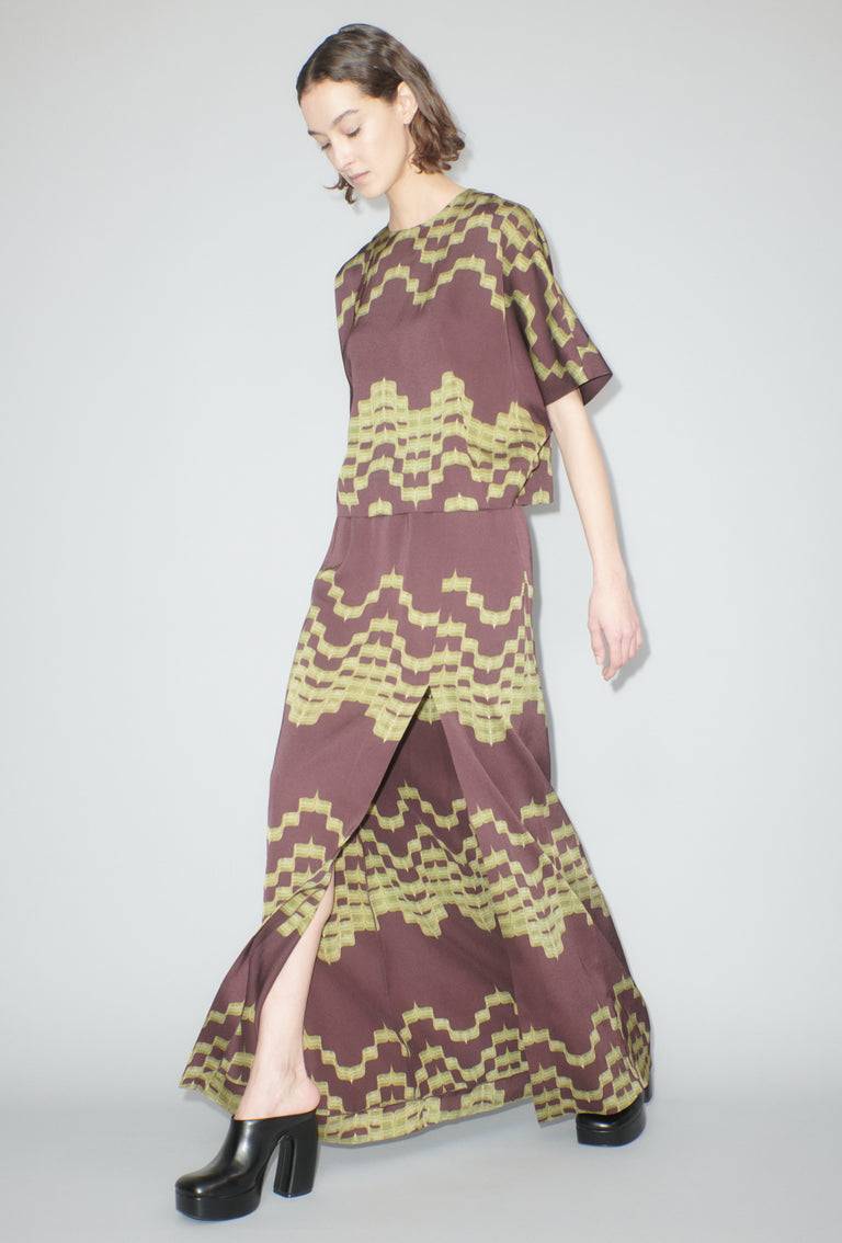 Odeeh Double Printed Degradè Bluse, Goldolive Neueste Mode