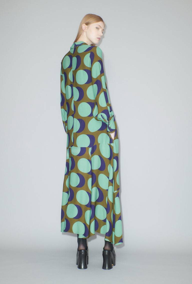 Odeeh Big Double Dot Kleid, Moss Bestseller