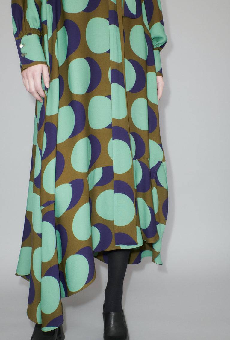 Odeeh Big Double Dot Kleid, Moss Bestseller