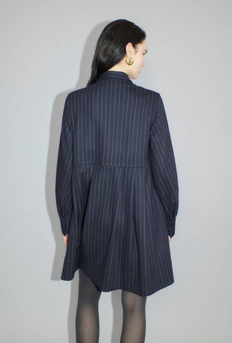 Odeeh Pin Stripe Jersey Kleid, Navy Tiefpreis