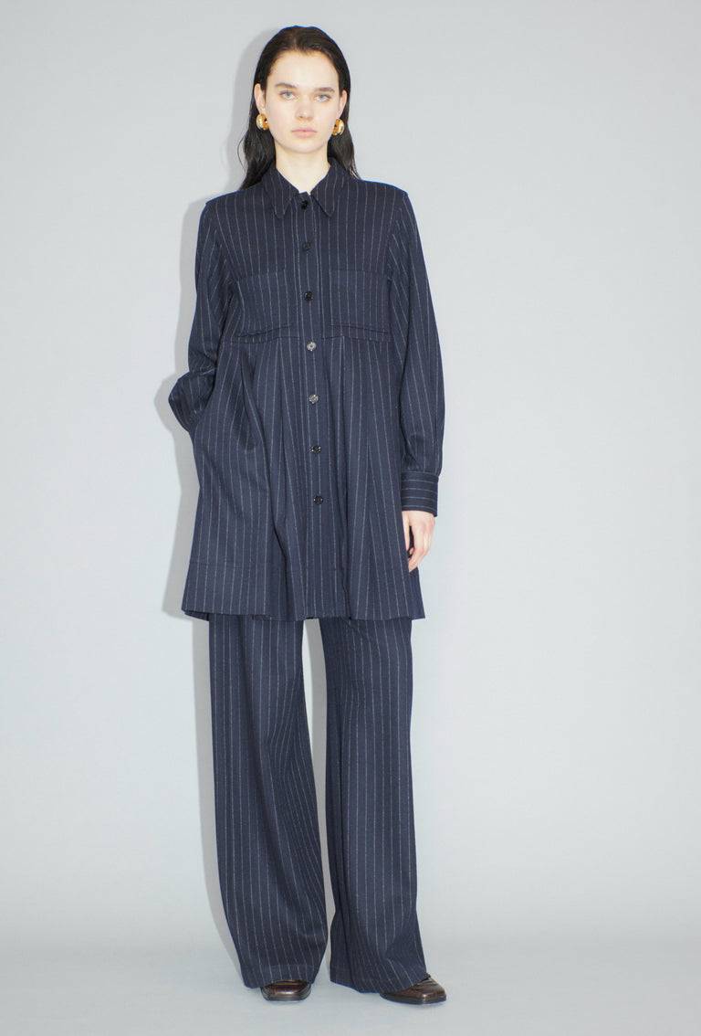 Odeeh Pin Stripe Jersey Kleid, Navy Tiefpreis
